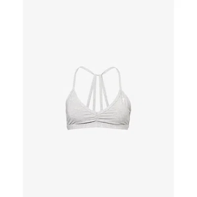 Gymshark Womens  Minimal-coverage Cotton-jersey Sports Bra
