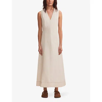 Ro&zo Womens  Panelled V-neck Stretch-denim Maxi Dress