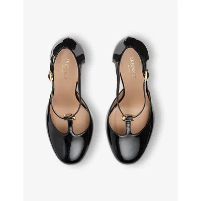 Lk Bennett Womens  Almina Heeled Leather Mary-jane Shoes In Black