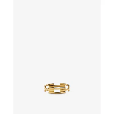 Monica Vinader Womens  Signature Link 18ct Yellow Gold Vermeil Stacking Ring