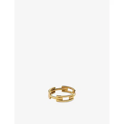Monica Vinader Womens  Signature Link 18ct Yellow Gold Vermeil Stacking Ring