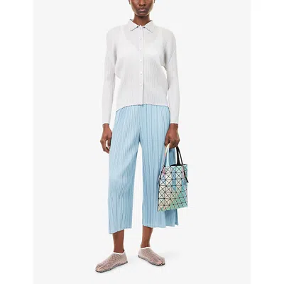 Issey Miyake Womens Pleats Please  Mellow Pleats Crop-leg Knitted Trousers