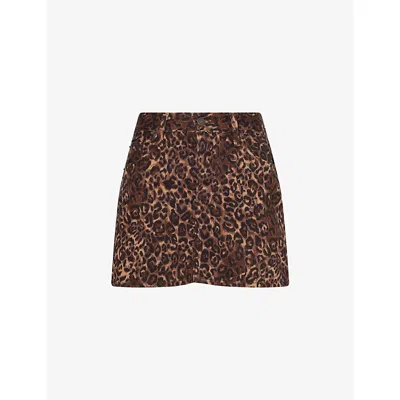 Levi's Womens Levis Icon Leopard-print Denim Mini Skirt
