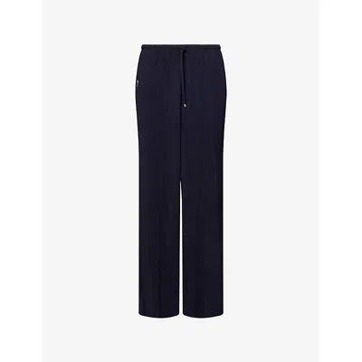 The Couture Club Womens  Plisse Wide-leg Woven Trousers In Blue