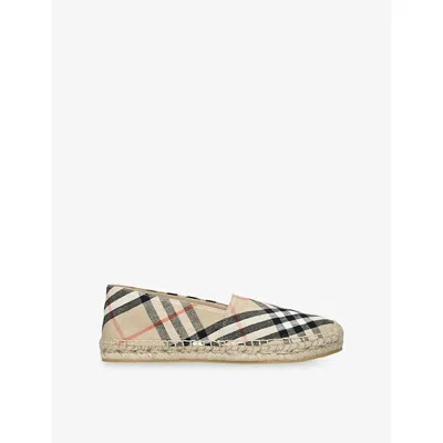 Burberry Womens  Check Mews Linen Espadrilles​