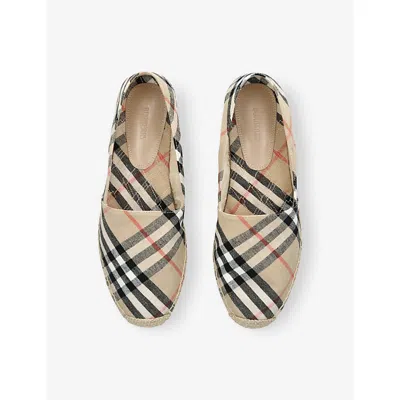 Burberry Womens  Check Mews Linen Espadrilles​