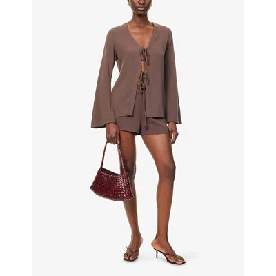 4th & Reckless Womens Chocolate Jules Drawstring Woven Shorts