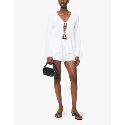 4th & Reckless Womens White Jules Drawstring Woven Shorts