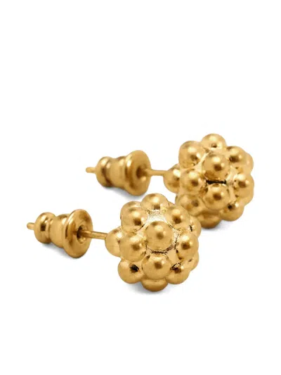 Ami Alexandre Mattiussi Textured-sphere Stud Earrings In Gold