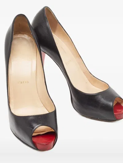 Pre-owned Christian Louboutin 130mm Leather Peep-toe Pumps