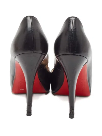 Pre-owned Christian Louboutin 130mm Leather Peep-toe Pumps