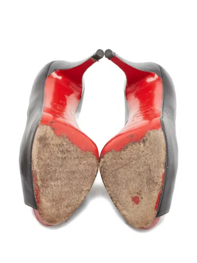 Pre-owned Christian Louboutin 130mm Leather Peep-toe Pumps