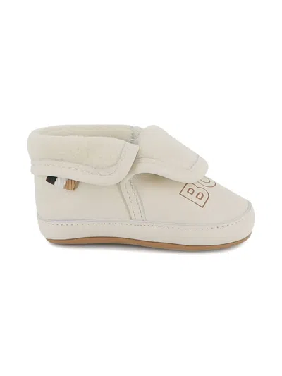 Bosswear Shearling-lined Leather Booties In White