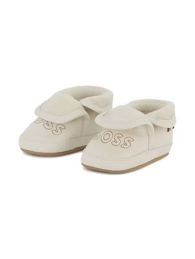 Bosswear Shearling-lined Leather Booties In White
