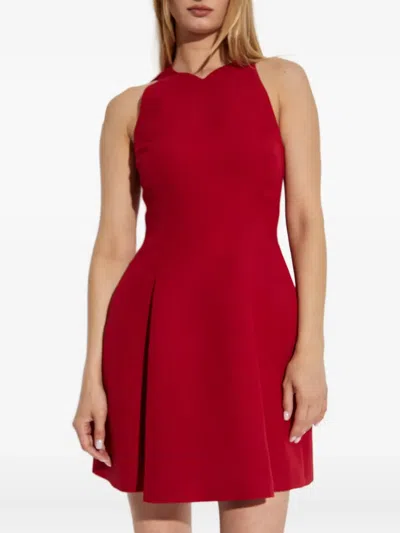 Versace Wool-blend Sculptural Mini Dress In Red