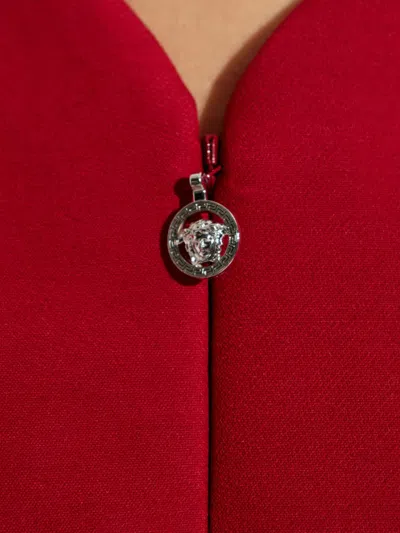 Versace Wool-blend Sculptural Mini Dress In Red