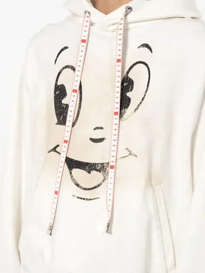 Miharayasuhiro Happy Face-print Hoodie In White