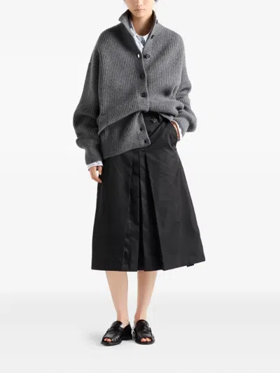 Prada Ausgestellter Rock Aus Re-nylon