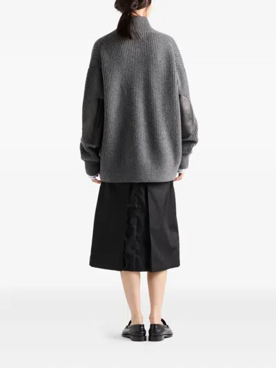 Prada Ausgestellter Rock Aus Re-nylon