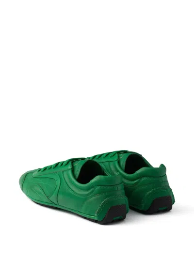 Prada Montecarlo Re-edition 2005 Leather Sneakers In Green