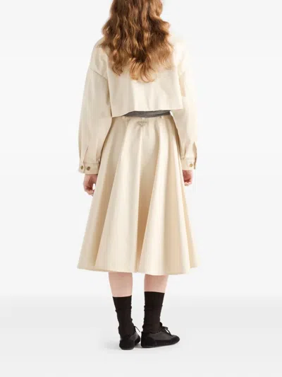 Prada Triangle-logo Jacket In Neutral
