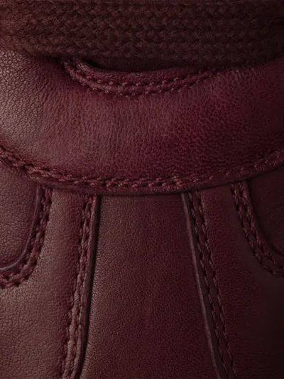 Prada Montecarlo Re-edition 2005 Antiqued Nappa Leather Sneakers In Burgundy