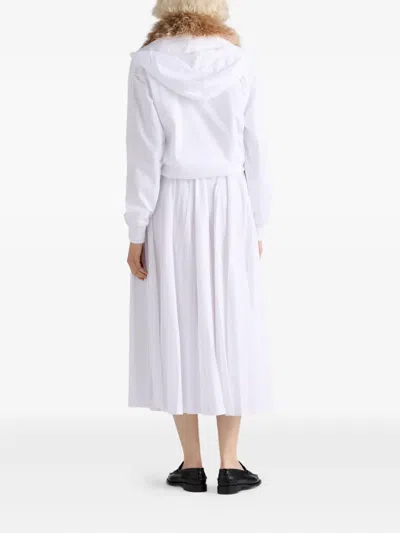 Prada Reversible Cotton Jersey And Re-nylon Circle Skirt In White