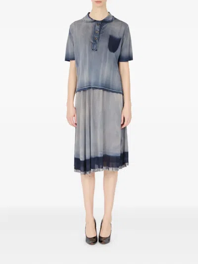 Maison Margiela Poloshirt Mit Farbverlauf In Blue