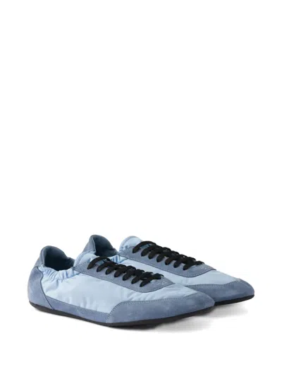 Prada Collapse Sneakers Mit Wildlederbesatz In Blue