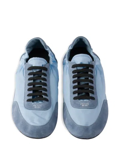 Prada Collapse Sneakers Mit Wildlederbesatz In Blue