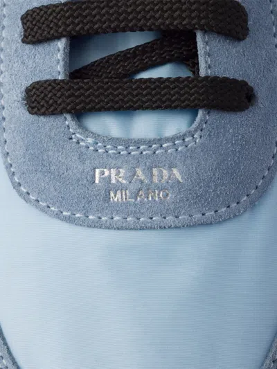 Prada Collapse Sneakers Mit Wildlederbesatz In Blue
