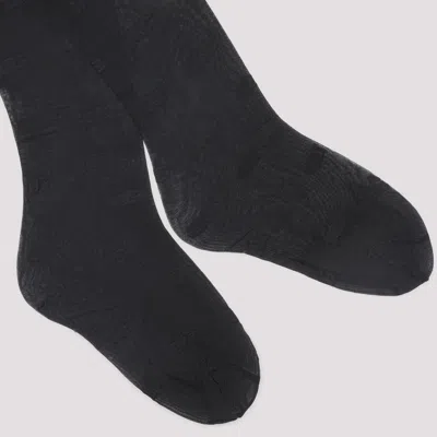 Dolce & Gabbana Logo-jacquard Tulle Tights In Black