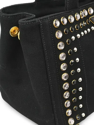 Pre-owned Prada 2010s Canapa Tote Bag In Black