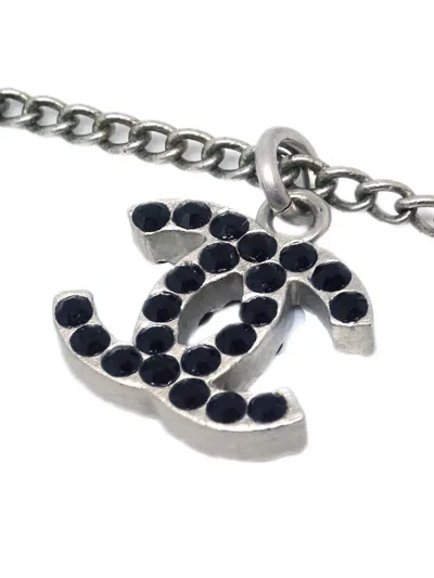 Pre-owned Chanel 2005 Cc Logo-pendant Necklace In Silver
