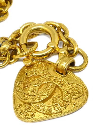 Pre-owned Chanel 1994 Cc Heart Necklace