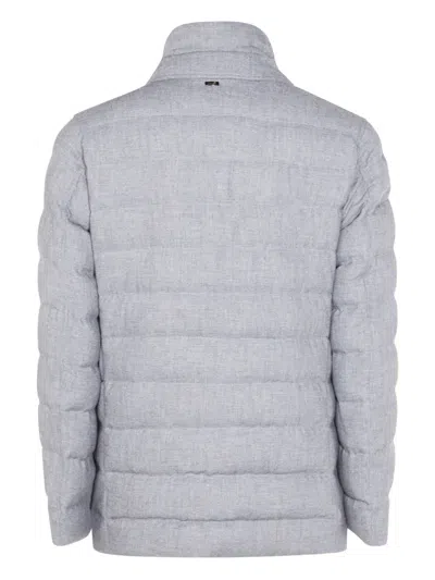 Herno Grey Quilted Blazer In Gray