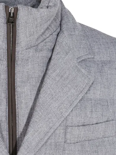 Herno Grey Quilted Blazer In Gray
