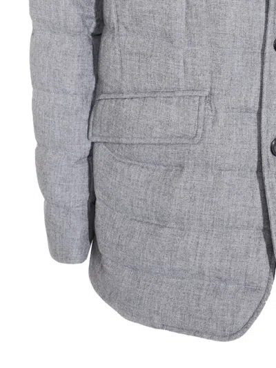 Herno Grey Quilted Blazer In Gray