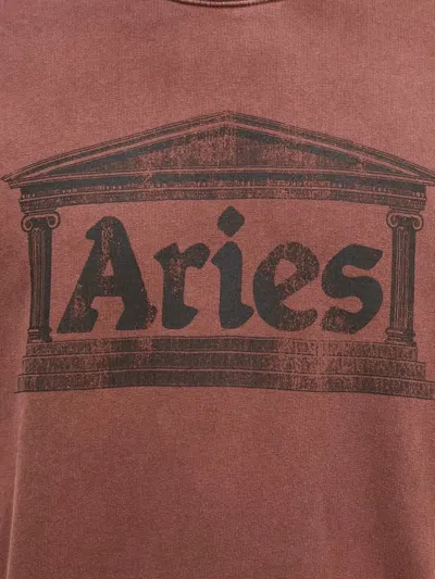 Aries Temple-print Sweatshirt In Pink