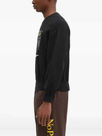 Aries Crew-neck Graphic-print Sweatshirt In Black