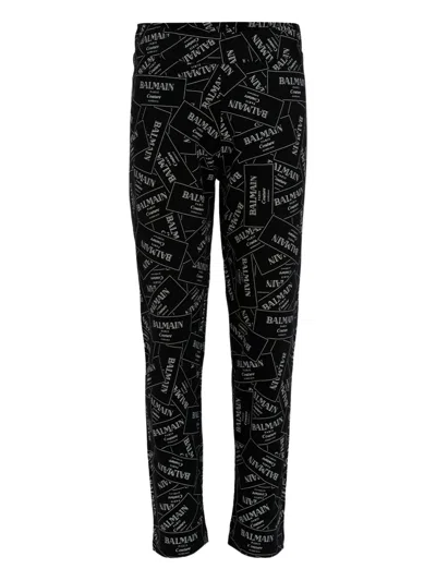 Balmain Logo-print Leggings In Black