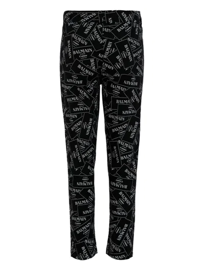Balmain Logo-print Leggings In Black