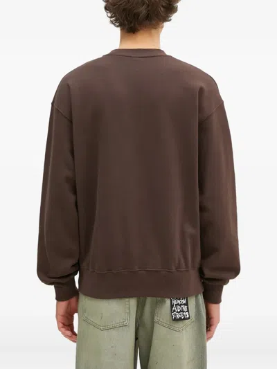 Aries Graphic-print Sweatshirt In Brown