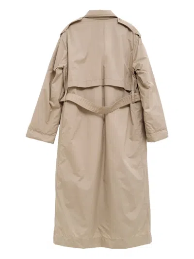 Moncler Belted Trench Coat In Neutral