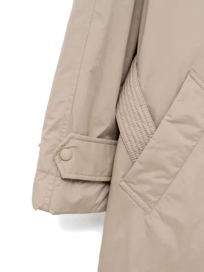 Moncler Belted Trench Coat In Neutral