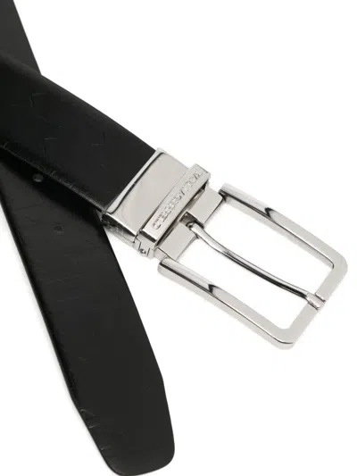 Karl Lagerfeld Monogram Reversible Belt In Black