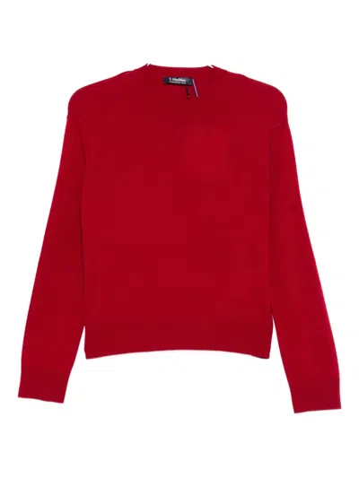 S Max Mara Round-neck Wool Jumper In Red