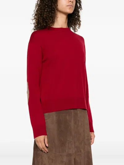 S Max Mara Round-neck Wool Jumper In Red
