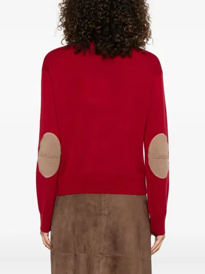 S Max Mara Round-neck Wool Jumper In Red