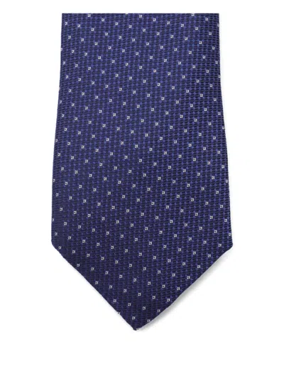 Canali Geometric-pattern Tie In Blue